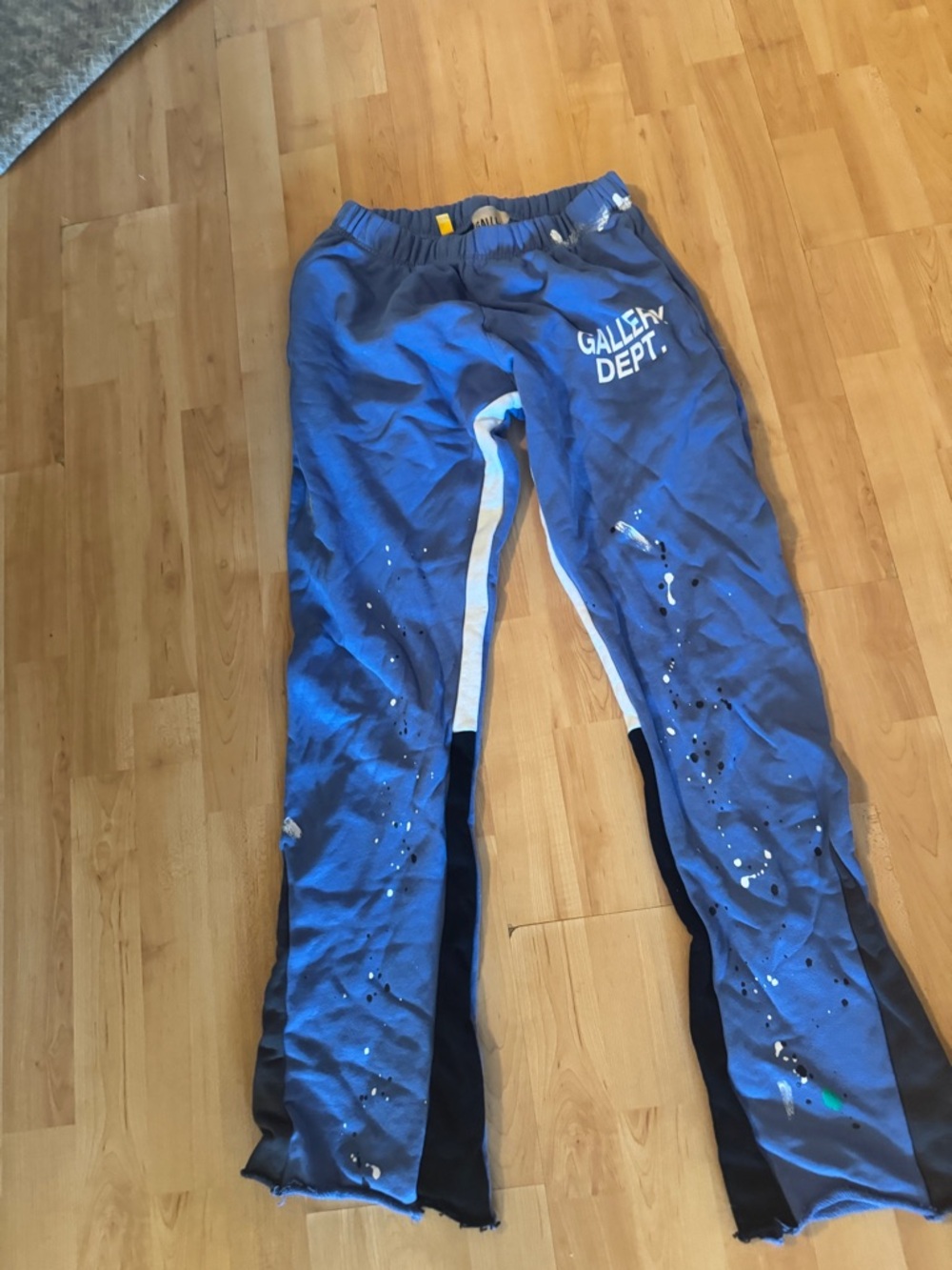 Gallery Dept  Blue Joggers with White Paint Splatter
